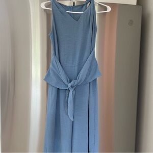 Elegant Blue Sleeveless Dress